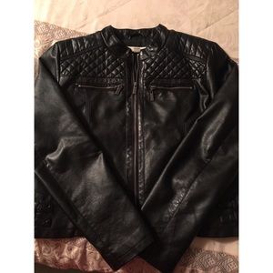 NY&Co Faux Leather Quilted Moto Jacket
